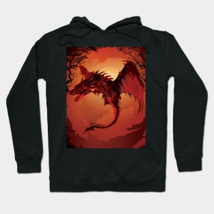 creative red dragon design Hoodie